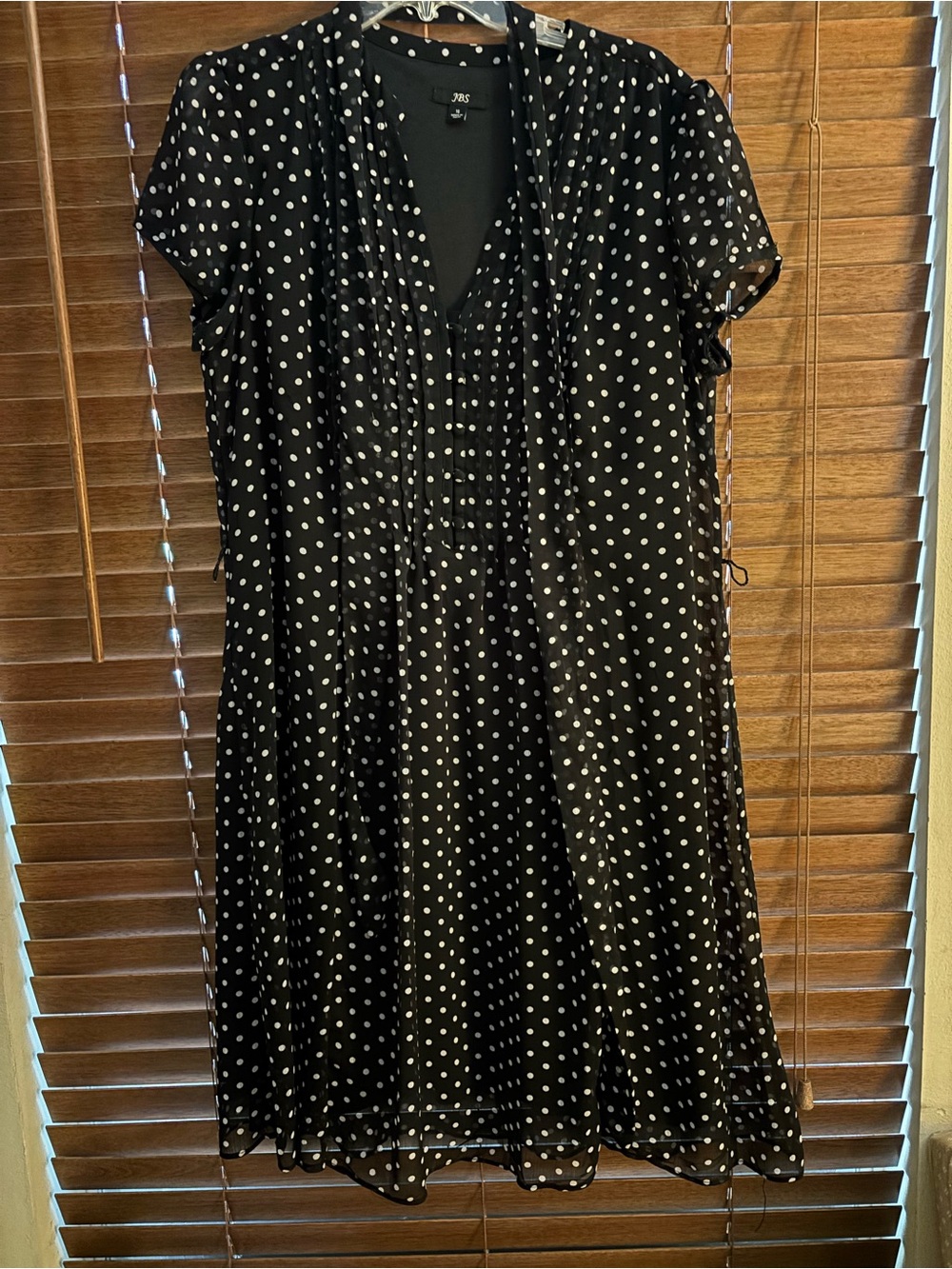J.B.S. Vintage Black Dress with White Polka Dots
